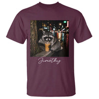 Jimothy Raccoon Drinking Iced Coffee Night City Aesthetic T Shirt