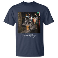 Jimothy Raccoon Drinking Iced Coffee Night City Aesthetic T Shirt