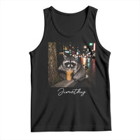 Jimothy Raccoon Drinking Iced Coffee Night City Aesthetic Tank Top