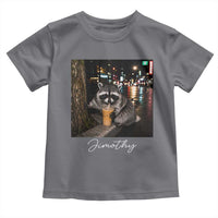 Jimothy Raccoon Drinking Iced Coffee Night City Aesthetic Toddler T Shirt