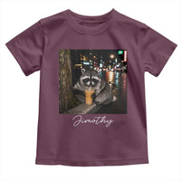 Jimothy Raccoon Drinking Iced Coffee Night City Aesthetic Toddler T Shirt
