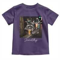 Jimothy Raccoon Drinking Iced Coffee Night City Aesthetic Toddler T Shirt
