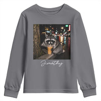 Jimothy Raccoon Drinking Iced Coffee Night City Aesthetic Youth Sweatshirt
