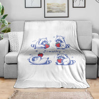 Funny Jimothy Viral Raccoon Throw Blanket Cute Baby Trash Panda Strawberry