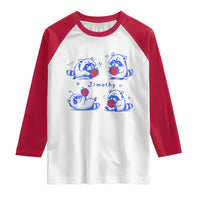 Funny Jimothy Viral Raccoon Raglan Shirt Cute Baby Trash Panda Strawberry