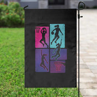 Basketball Girls Garden Flag Retro Neon Girl Dunk Hoop Sports - Wonder Print Shop
