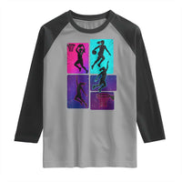 Basketball Girls Raglan Shirt Retro Neon Girl Dunk Hoop Sports - Wonder Print Shop