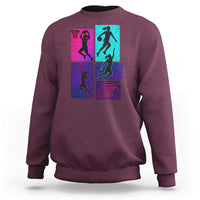 Basketball Girls Sweatshirt Retro Neon Girl Dunk Hoop Sports - Wonder Print Shop