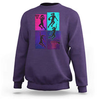 Basketball Girls Sweatshirt Retro Neon Girl Dunk Hoop Sports - Wonder Print Shop