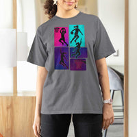 Basketball Girls T Shirt For Women Retro Neon Girl Dunk Hoop Sports - Wonder Print Shop