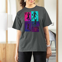 Basketball Girls T Shirt For Women Retro Neon Girl Dunk Hoop Sports - Wonder Print Shop
