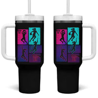 Basketball Girls Tumbler With Handle Retro Neon Girl Dunk Hoop Sports - Wonder Print Shop