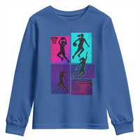 Basketball Girls Youth Sweatshirt Retro Neon Girl Dunk Hoop Sports - Wonder Print Shop