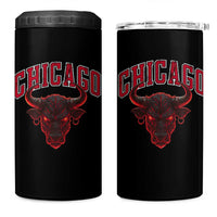 Retro Chicago 4 in 1 Can Cooler Tumbler Bulls Mascot Team Spirit Vintage Basketball Fan - Wonder Print Shop