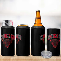 Retro Chicago 4 in 1 Can Cooler Tumbler Bulls Mascot Team Spirit Vintage Basketball Fan - Wonder Print Shop