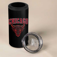 Retro Chicago 4 in 1 Can Cooler Tumbler Bulls Mascot Team Spirit Vintage Basketball Fan - Wonder Print Shop