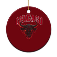 Retro Chicago Ceramic Ornament Bulls Mascot Team Spirit Vintage Basketball Fan - Wonder Print Shop