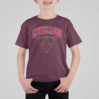 Retro Chicago T Shirt For Kid Bulls Mascot Team Spirit Vintage Basketball Fan - Wonder Print Shop
