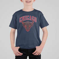 Retro Chicago T Shirt For Kid Bulls Mascot Team Spirit Vintage Basketball Fan - Wonder Print Shop