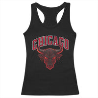 Retro Chicago Racerback Tank Top Bulls Mascot Team Spirit Vintage Basketball Fan - Wonder Print Shop