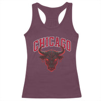 Retro Chicago Racerback Tank Top Bulls Mascot Team Spirit Vintage Basketball Fan - Wonder Print Shop