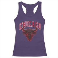 Retro Chicago Racerback Tank Top Bulls Mascot Team Spirit Vintage Basketball Fan - Wonder Print Shop