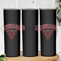 Retro Chicago Skinny Tumbler Bulls Mascot Team Spirit Vintage Basketball Fan - Wonder Print Shop