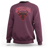 Retro Chicago Sweatshirt Bulls Mascot Team Spirit Vintage Basketball Fan - Wonder Print Shop