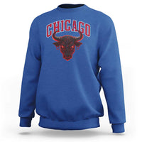 Retro Chicago Sweatshirt Bulls Mascot Team Spirit Vintage Basketball Fan - Wonder Print Shop