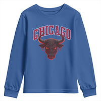 Retro Chicago Youth Sweatshirt Bulls Mascot Team Spirit Vintage Basketball Fan - Wonder Print Shop