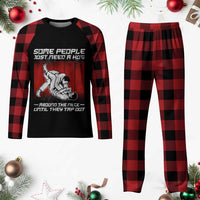 Brazilian Jiu Jitsu Plaid Pajama Set Some People Just Need A Hug Vintage BJJ - Wonder Print Shop