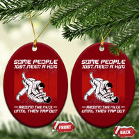 Brazilian Jiu Jitsu Ceramic Ornament Some People Just Need A Hug Vintage BJJ - Wonder Print Shop