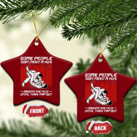 Brazilian Jiu Jitsu Ceramic Ornament Some People Just Need A Hug Vintage BJJ - Wonder Print Shop