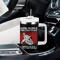 Brazilian Jiu Jitsu Tumbler With Handle Some People Just Need A Hug Vintage BJJ - Wonder Print Shop