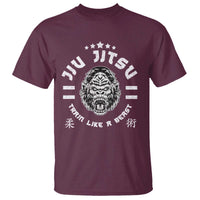 Brazilian Jiu Jitsu T Shirt Train Like A Beast Vintage BJJ Grappling Gorilla - Wonder Print Shop