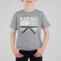 Martial Arts Karate Black Belt T Shirt For Kid Retro Vintage American Flag - Wonder Print Shop