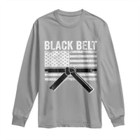 Martial Arts Karate Black Belt Long Sleeve Shirt Retro Vintage American Flag - Wonder Print Shop