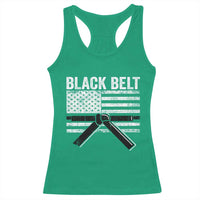 Martial Arts Karate Black Belt Racerback Tank Top Retro Vintage American Flag - Wonder Print Shop