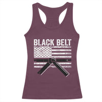 Martial Arts Karate Black Belt Racerback Tank Top Retro Vintage American Flag - Wonder Print Shop