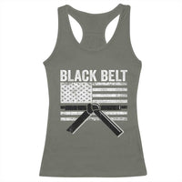 Martial Arts Karate Black Belt Racerback Tank Top Retro Vintage American Flag - Wonder Print Shop