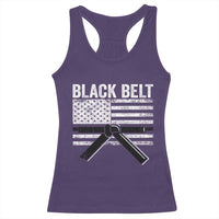 Martial Arts Karate Black Belt Racerback Tank Top Retro Vintage American Flag - Wonder Print Shop