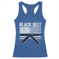 Martial Arts Karate Black Belt Racerback Tank Top Retro Vintage American Flag - Wonder Print Shop