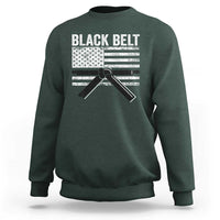 Martial Arts Karate Black Belt Sweatshirt Retro Vintage American Flag - Wonder Print Shop