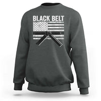 Martial Arts Karate Black Belt Sweatshirt Retro Vintage American Flag - Wonder Print Shop