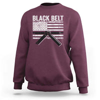 Martial Arts Karate Black Belt Sweatshirt Retro Vintage American Flag - Wonder Print Shop