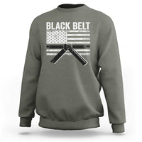 Martial Arts Karate Black Belt Sweatshirt Retro Vintage American Flag - Wonder Print Shop