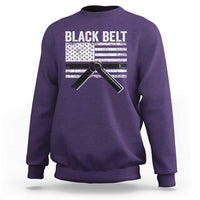 Martial Arts Karate Black Belt Sweatshirt Retro Vintage American Flag - Wonder Print Shop