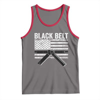 Martial Arts Karate Black Belt Tank Top Retro Vintage American Flag - Wonder Print Shop