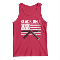 Martial Arts Karate Black Belt Tank Top Retro Vintage American Flag - Wonder Print Shop