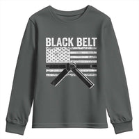 Martial Arts Karate Black Belt Youth Sweatshirt Retro Vintage American Flag - Wonder Print Shop